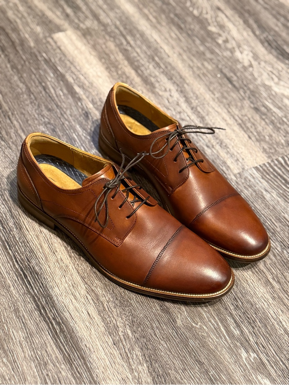 Florsheim Rucci Cap Toe Oxfords in cognac leather